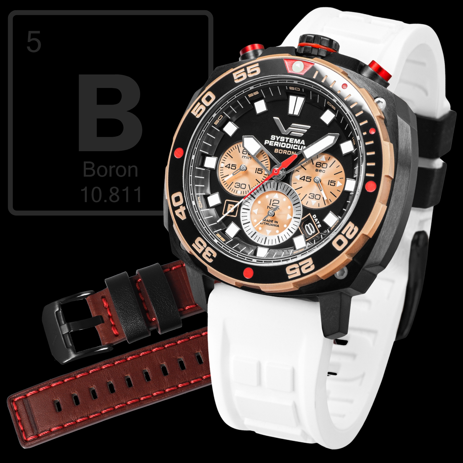 Zegarek Vostok Europe VK67-650E721SW Systema Periodicum Boron męski 